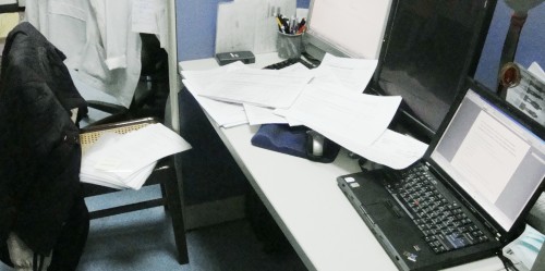 Preparing manuscript in office